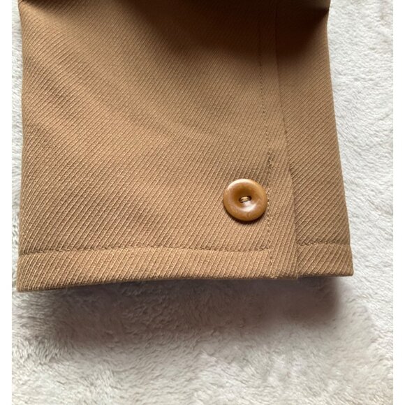 VTG Talbots Medium P Suit Set jacket and pants Wide Leg Wool Stretch Tan Beige - Picture 16 of 16